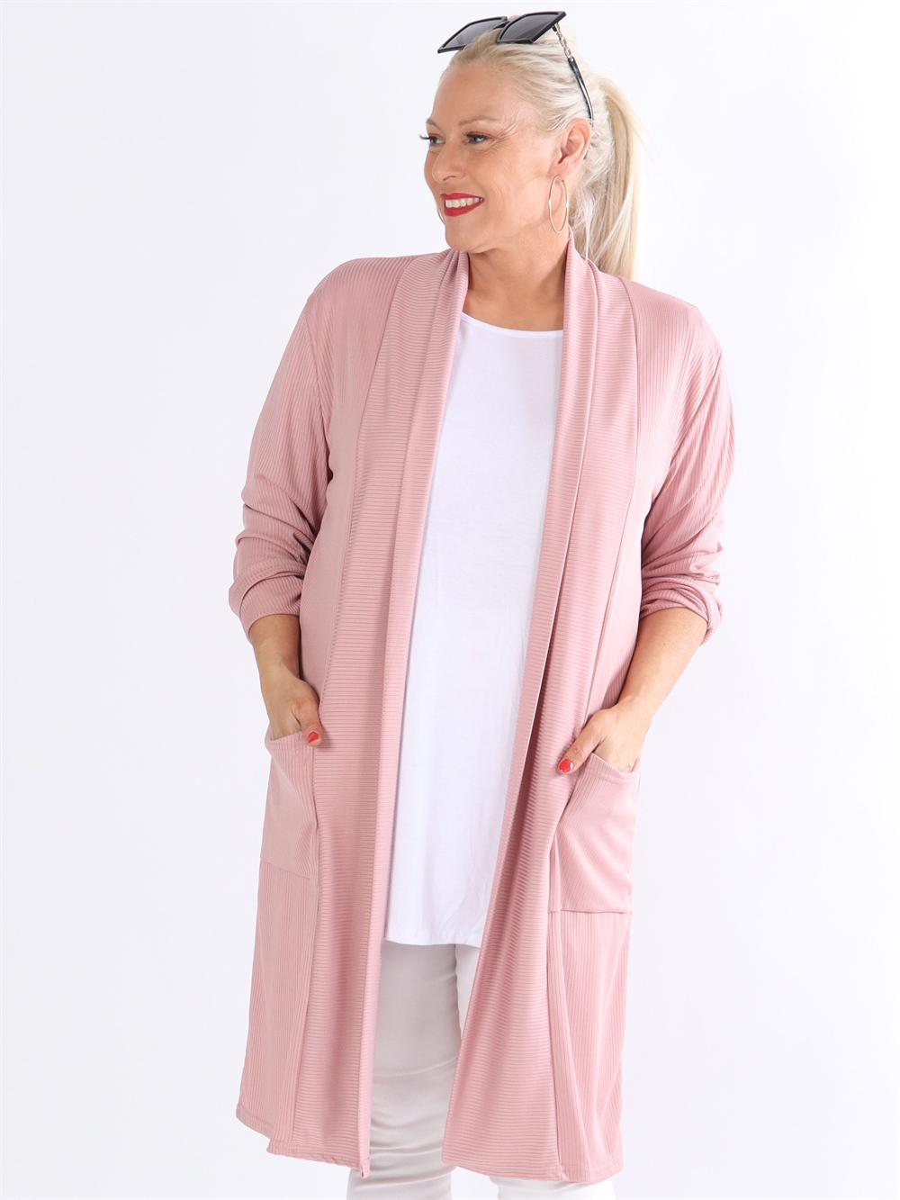 Dolly cardigan - Ribbed cardigan med fickor